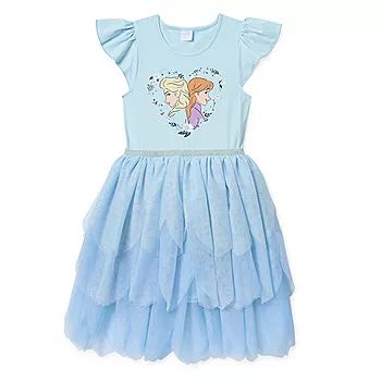 Disney Collection Little & Big Girls Short Sleeve Frozen Tutu Dress | JCPenney