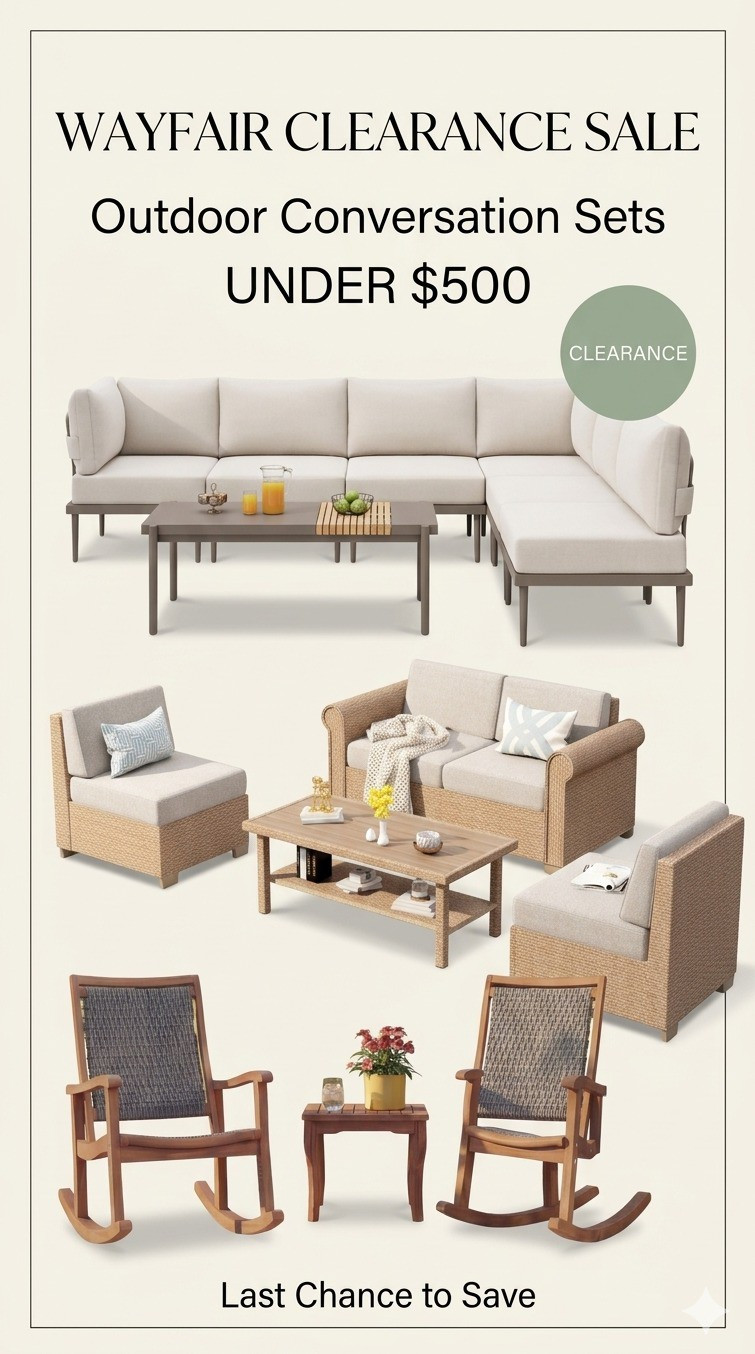 Wayfair Outdoor Conversation Set Under $500, Outdoor Conversation Set, Patio Conversation Set, Patio Furniture Set, Outdoor Furniture, Wicker Patio Set, Rattan Conversation Set, Small Space Patio Set, Balcony Furniture, Balcony Conversation Set, Porch Furniture, Front Porch Seating, Backyard Furniture, Patio Seating, Outdoor Seating Set, Garden Furniture, Outdoor Lounge Set, Patio Chairs, Patio Loveseat, Outdoor Loveseat, Patio Coffee Table, Outdoor Coffee Table, Modern Patio Furniture, Contemporary Patio Set, Affordable Patio Furniture, Budget Patio Set, Budget Friendly Furniture, Patio Decor, Outdoor Decor, Backyard Decor, Patio Makeover, Backyard Makeover, Patio Ideas, Small Patio Ideas, Apartment Balcony Decor, Cozy Patio, Cozy Outdoor Space, Outdoor Living, Outdoor Living Space, Summer Patio, Summer Decor, Outdoor Entertaining, Patio Goals, Backyard Goals, Outdoor Oasis, Patio Inspiration, Outdoor Style, Outdoor Design, Patio Refresh, Deck Furniture, Deck Decor, Garden Seating, Outdoor Relaxation, Outdoor Retreat, Poolside Furniture, Poolside Seating, Patio Trends, Home Decor, Home Inspiration, Home Finds, Furniture Finds, Wayfair Finds, Wayfair Deals, Wayfair Sale, Wayfair Outdoor, Memorial Day Sale, Memorial Day Deals, Warehouse Clearout, Clearance Furniture, Outdoor Furniture Sale, Patio Furniture Sale, Furniture Clearance, Last Day Sale, Limited Time Deals, Best Patio Deals, Affordable Outdoor Furniture, Patio Set Under $500, Conversation Set Under $500, Patio Furniture Under $500, Outdoor Furniture Under $500, Small Patio Furniture, Compact Patio Set, Space Saving Furniture, Apartment Patio Furniture, Outdoor Conversation Set Sale, Outdoor Seating Under $500, Patio Chairs Set, Outdoor Chat Set, Patio Chat Set, Four Piece Patio Set, Three Piece Patio Set, Patio Bistro Set, Outdoor Bistro Set, Patio Collection, Outdoor Collection, Outdoor Entertaining Essentials, Summer Hosting, Backyard Entertaining, Outdoor Gathering Space, Patio Styling, Home Decor Ideas, Outdoor Furniture Finds, Trending Patio Furniture, Patio Furniture Deals, Furniture Sale Alert, Shop Wayfair, Wayfair Clearance, Patio Living, Outdoor Comfort, Patio Season, Summer Living, Outdoor Upgrade, Patio Upgrade, Affordable Luxury, Luxury Patio Furniture, Designer Patio Look, Neutral Patio 
