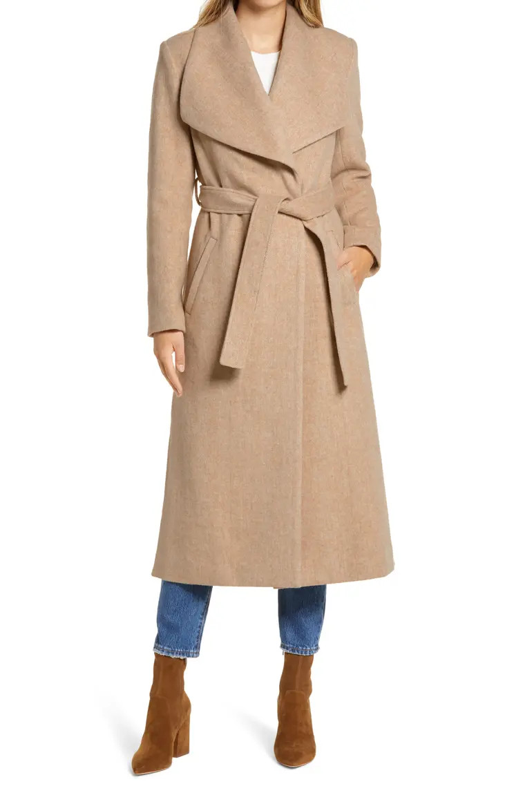 Herringbone Long Wrap Coat | Nordstrom