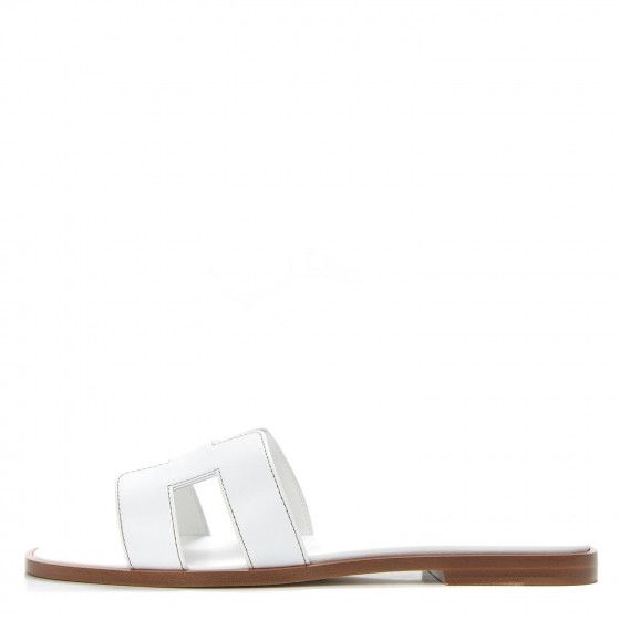 Box Calfskin Oran Sandals 37 White | Fashionphile