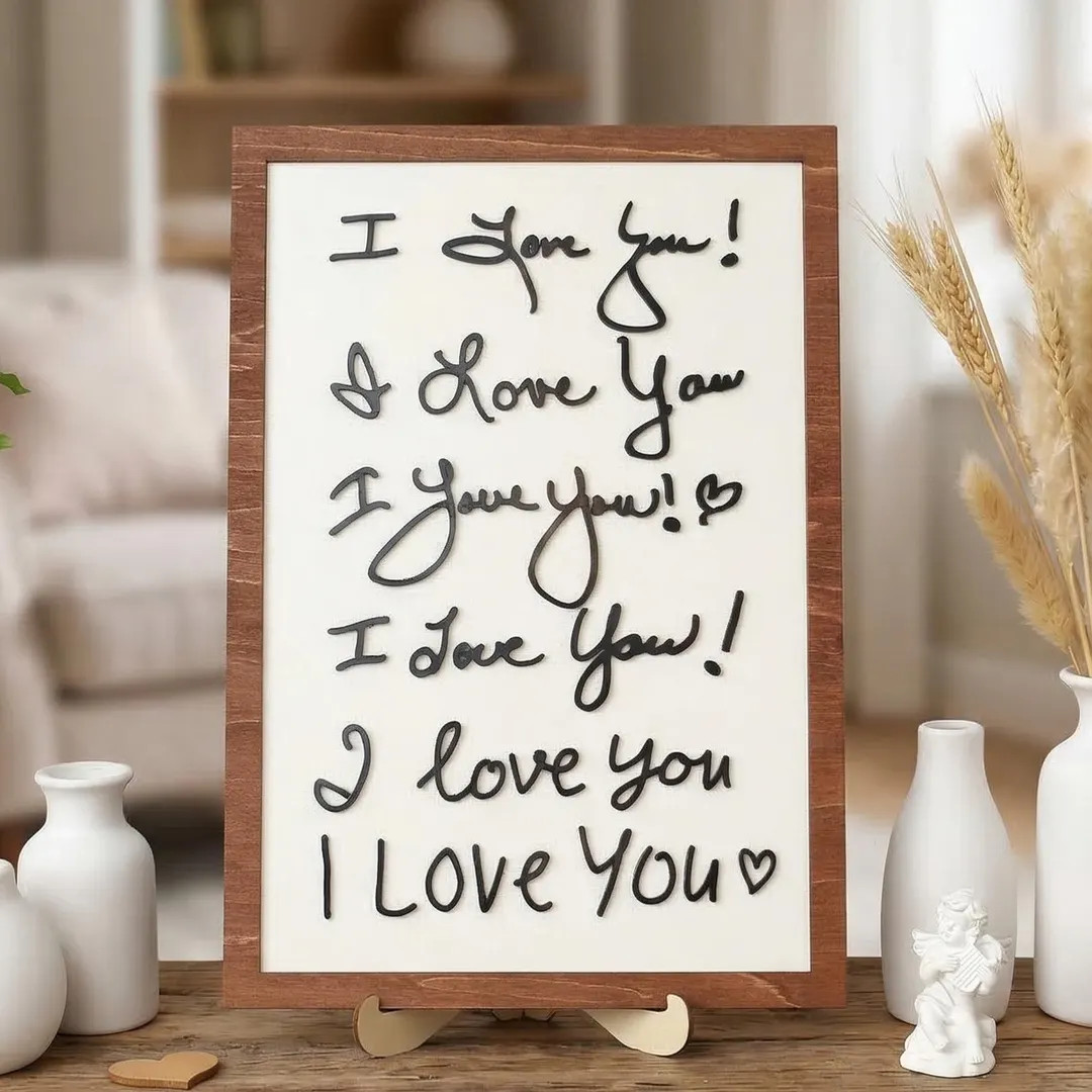 Personalized Handwriting Sign, 3D Wood & Acrylic Plaque, I Love You Custom Gift - Etsy | Etsy (US)