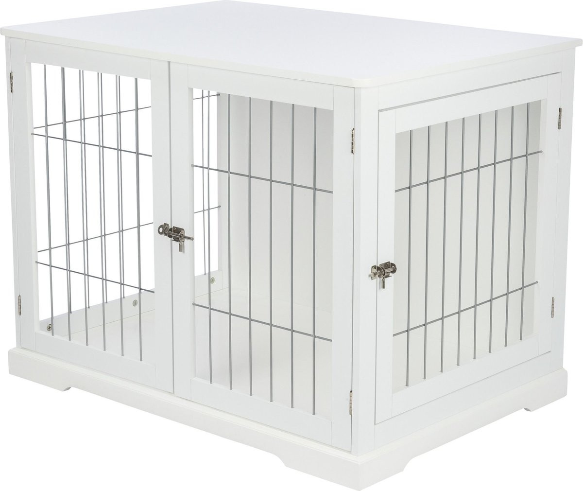 TRIXIE Wood & Wire Furniture Side Table Pet Crate, Large, White | Chewy.com