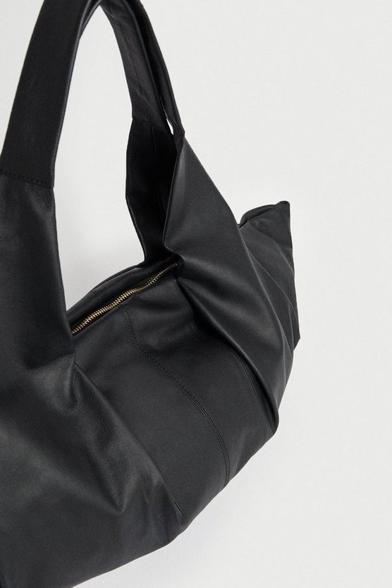 Real Leather Half Moon Shoulder Bag | Warehouse UK & IE