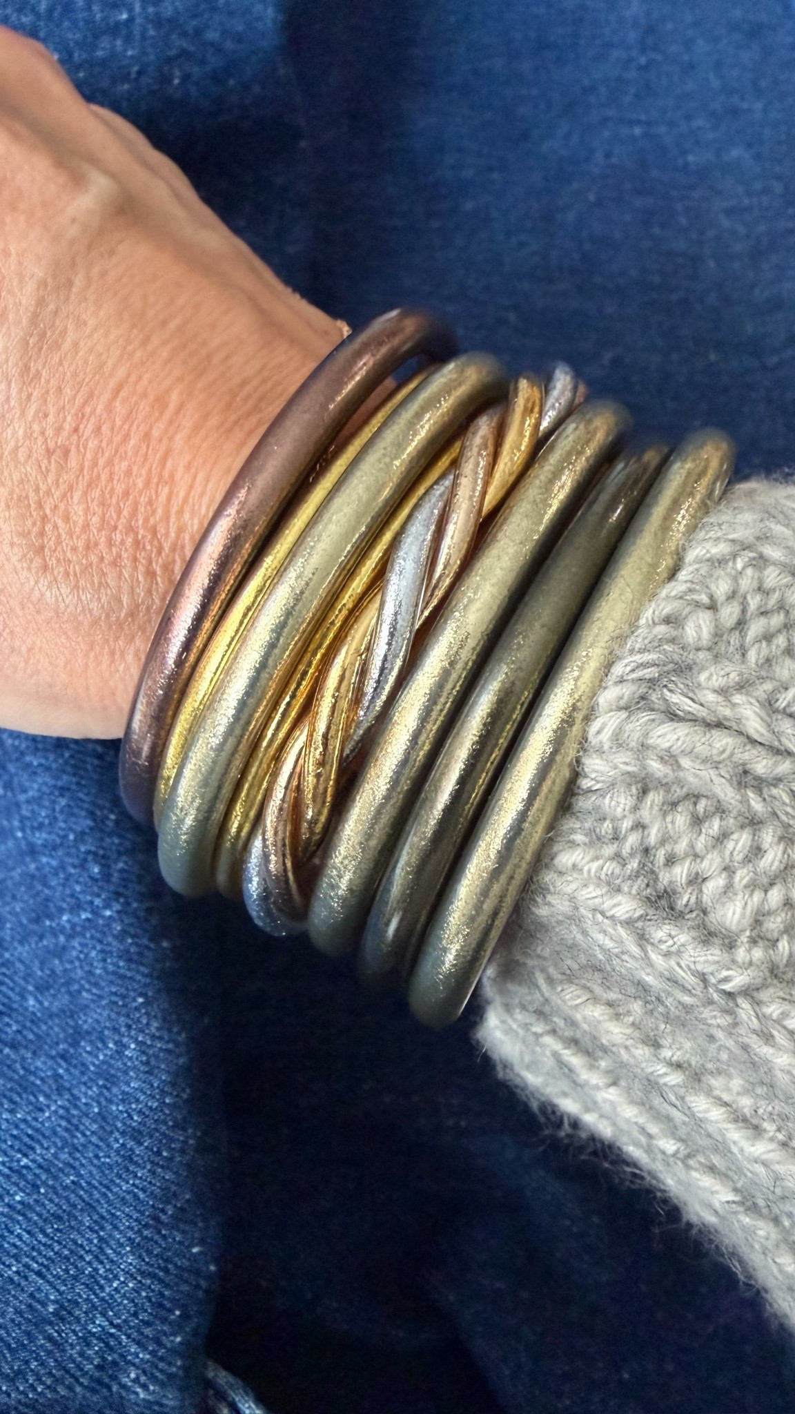 New fav budha girl bangle bracelt stack. No noise, waterproof, won’t flake, comfy. These are SO worth it

#LTKgrwm #LTKootd #LTKOver40