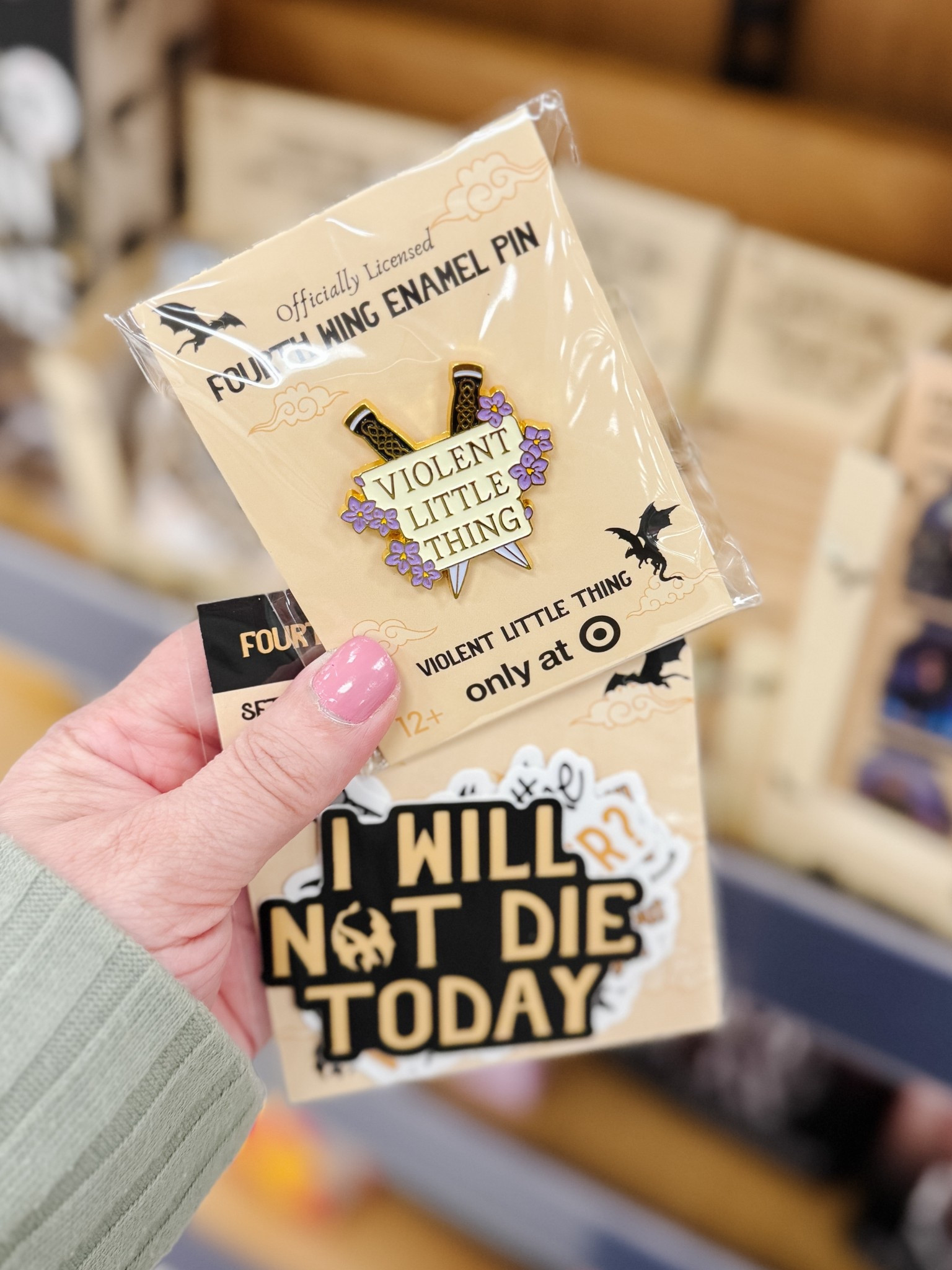 Fourth Wing fans!! Target has some cool new pins, stickers & bookmarks