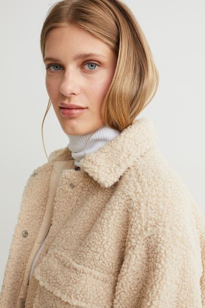 Short Faux Shearling Jacket | H&M (US + CA)