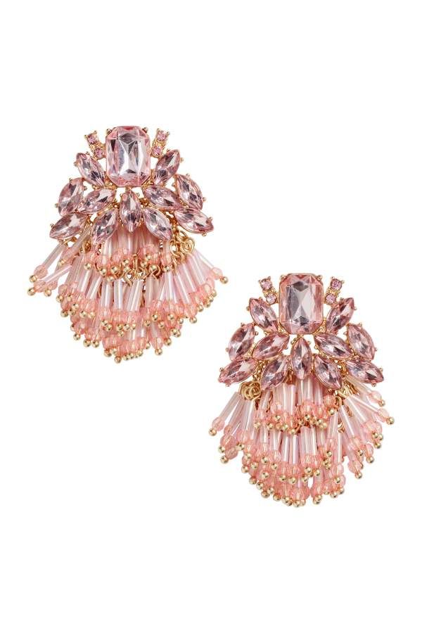 H & M - Earrings with Rhinestones - Pink - Women | H&M (US + CA)