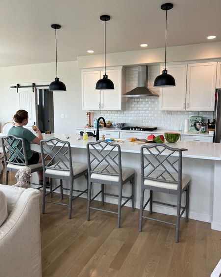 Ballard Designs Dayna counter stool. Grey kitchen island seating stool. Bamboo, grandmillenial  

#LTKfamily #LTKhome #LTKstyletip