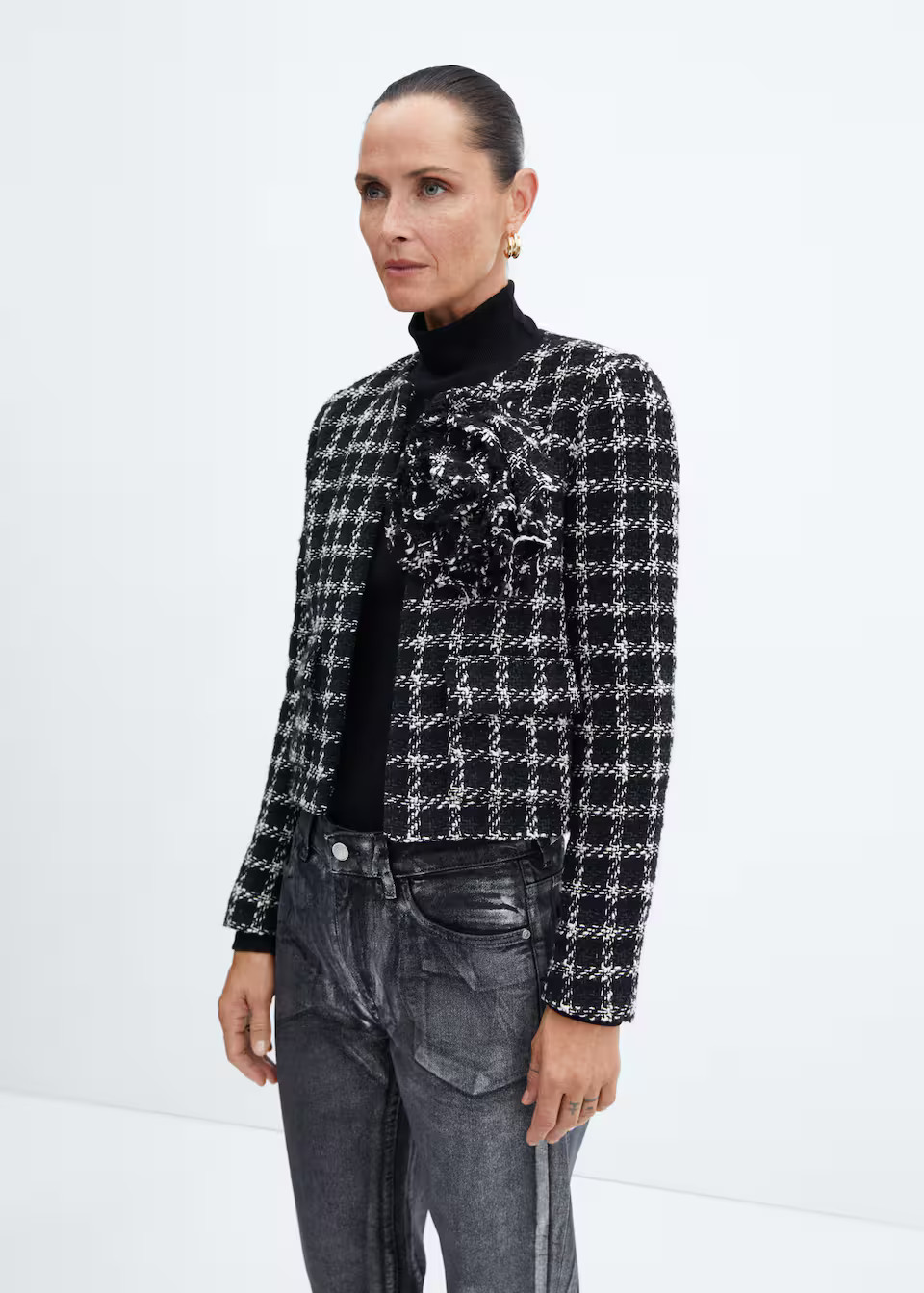 Maxi floral tweed jacket -  Women | Mango United Kingdom | MANGO (UK)