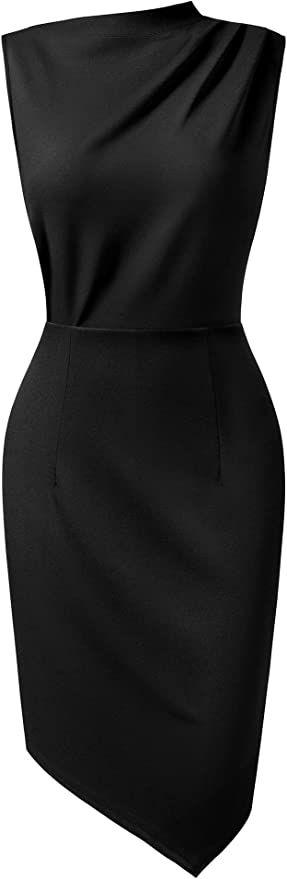 AISIZE Women's Retro Sleeveless High Neck Business Bodycon Pencil Dress | Amazon (US)