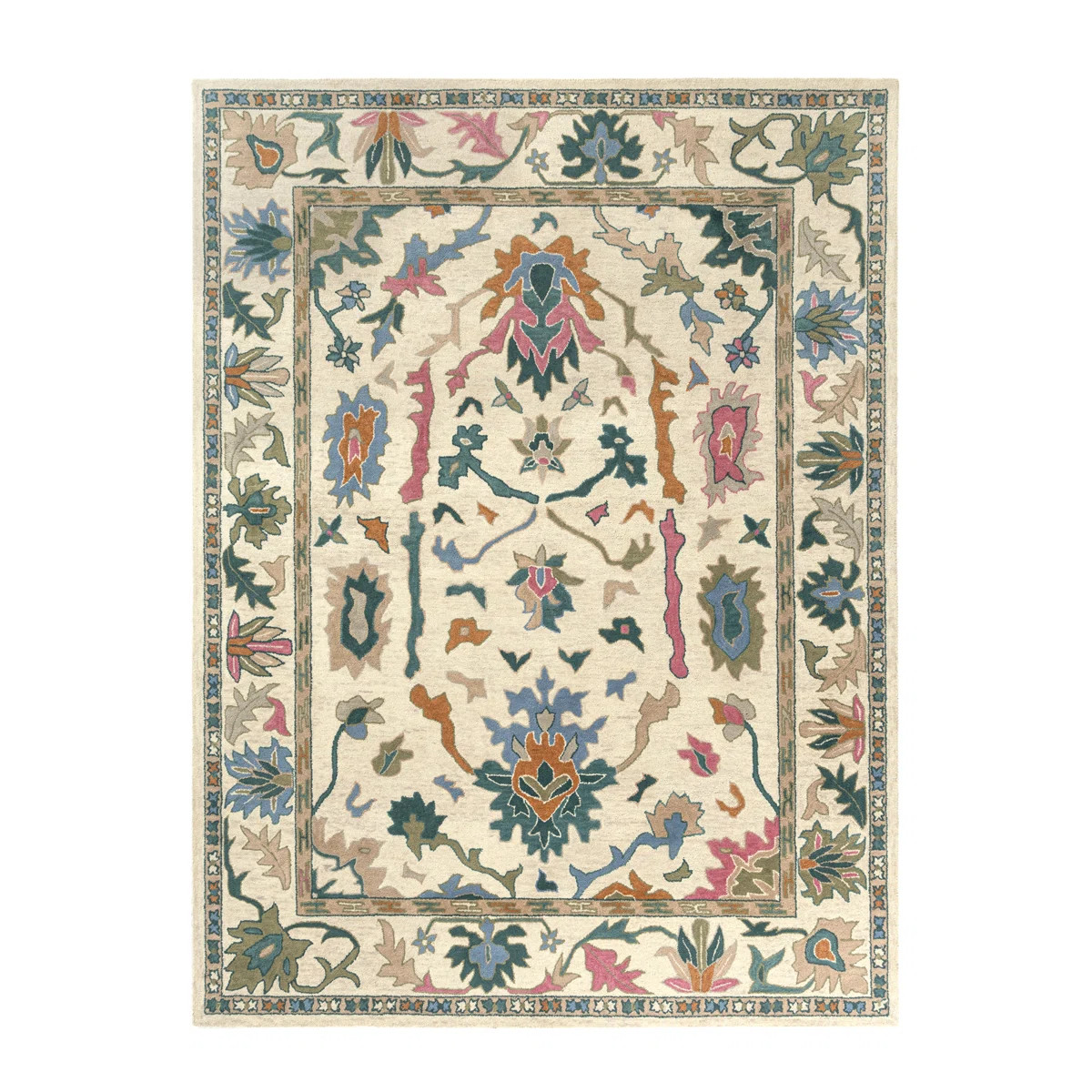 Aitana Vintage Floral Hand-Tufted New Zealand Wool Blend Indoor Area Rug | Wayfair North America