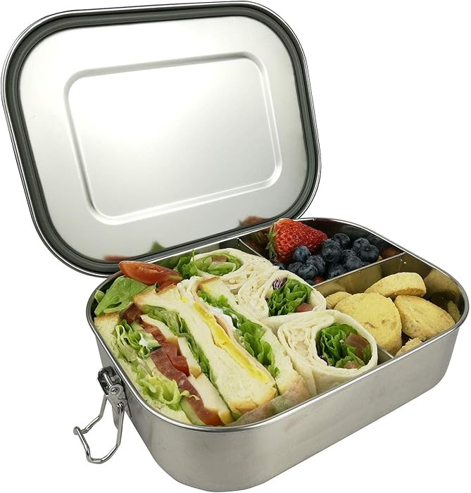 UPTRUST Leak Proof Stainless Steel Bento Lunch Container, (47OZ/1400ML) Metal Bento Lunch Box for... | Amazon (US)