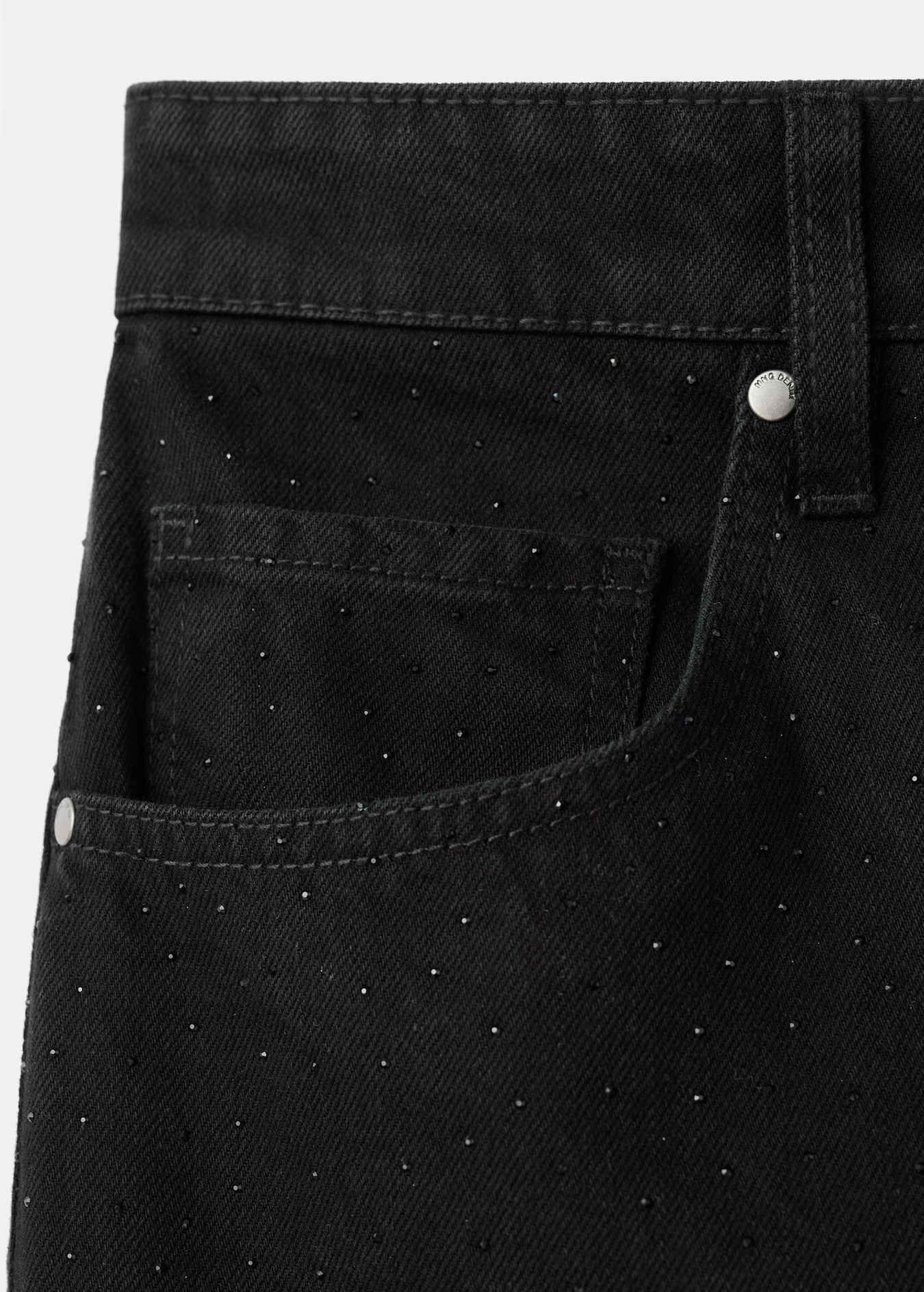 Wide-leg jeans with rhinestones | MANGO (UK)