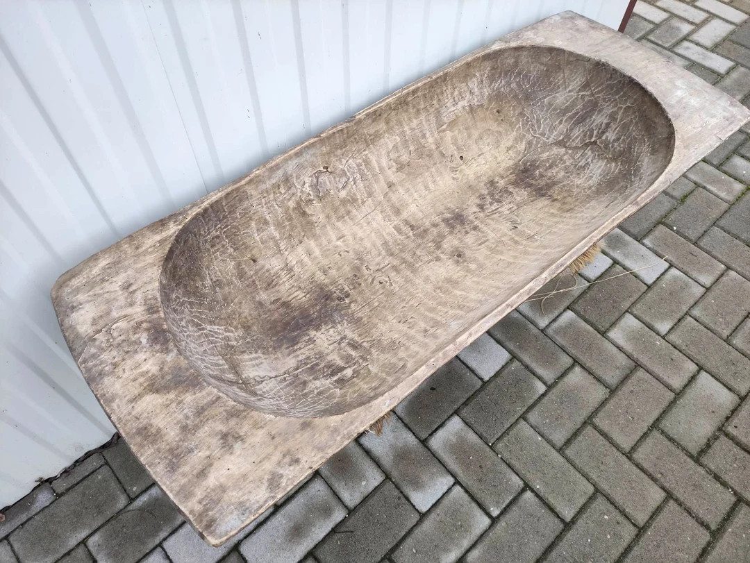 441 Long  Antique Primitive Wooden Dough Bowl  - Etsy | Etsy (US)