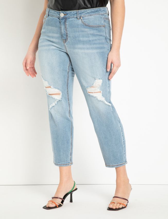 Classic Fit Distressed Boyfriend Jean | Eloquii