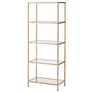 Home Decorators Collection 62.25 in. Gold Leaf Metal 4-shelf Accent Bookcase with Open Back-V1831... | The Home Depot