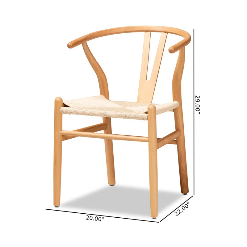 Stela Wishbone Side Chair in Natural Wood | Wayfair North America