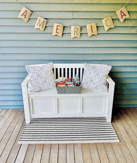 This bench looks so inviting on a front porch! Add a basket of snacks and drinks for your delivery drivers and postal workers! 

#homedecor #amazon #target

#LTKSeasonal #LTKstyletip #LTKhome