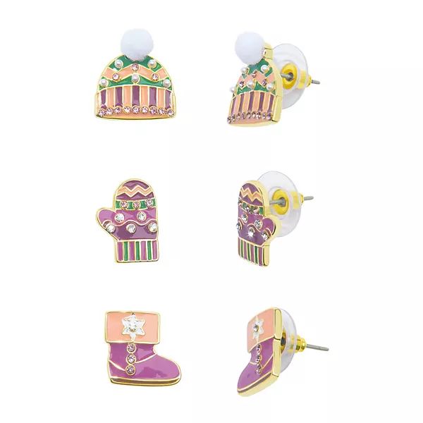 Celebrate Together™ Mitten, Winter Boots & Hat Post Earring Trio Set | Kohl's