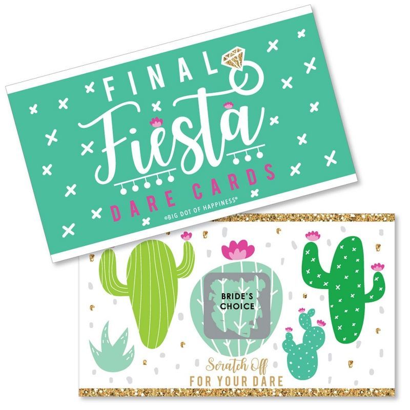 Big Dot of Happiness Final Fiesta - Last Fiesta Bachelorette Party Game Scratch Off Dare Cards - ... | Target