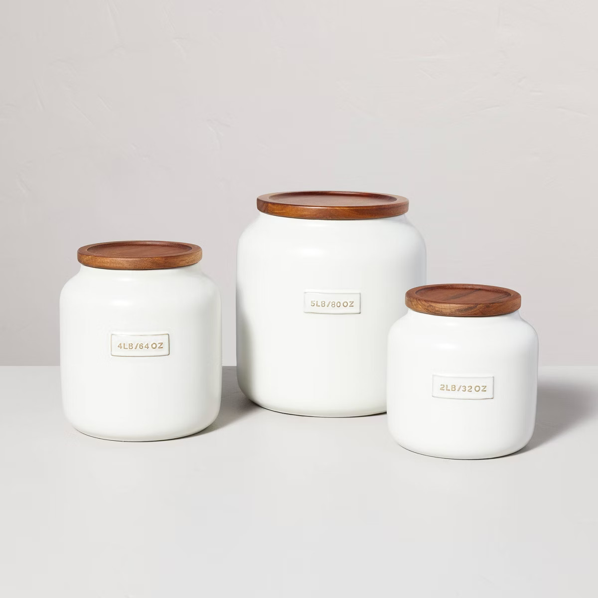 Dry Goods Stoneware Canister with Wood Lid Cream/Brown - Hearth & Hand™ with Magnolia | Target
