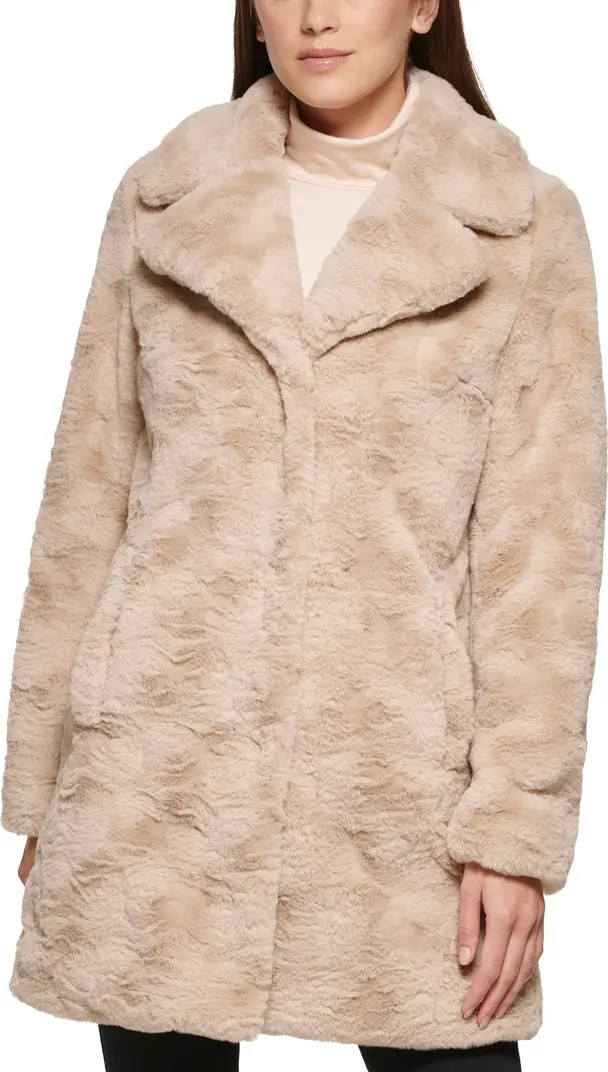 Kenneth Cole New York Notch Collar Faux Fur Coat | Nordstrom | Nordstrom