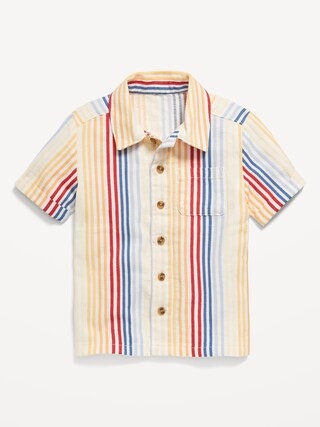 Short-Sleeve Textured Dobby Pocket Shirt for Toddler Boys | Old Navy (US)