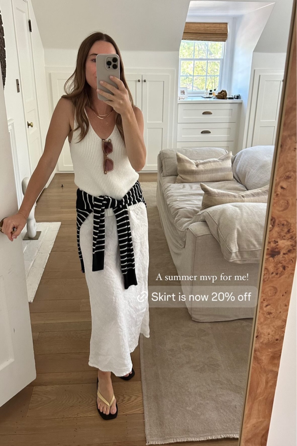 This maxi skirt has been a summer staple for me and it’s on sale right now! You can also use code ALICIA10 for 10% off my sweater 🤍