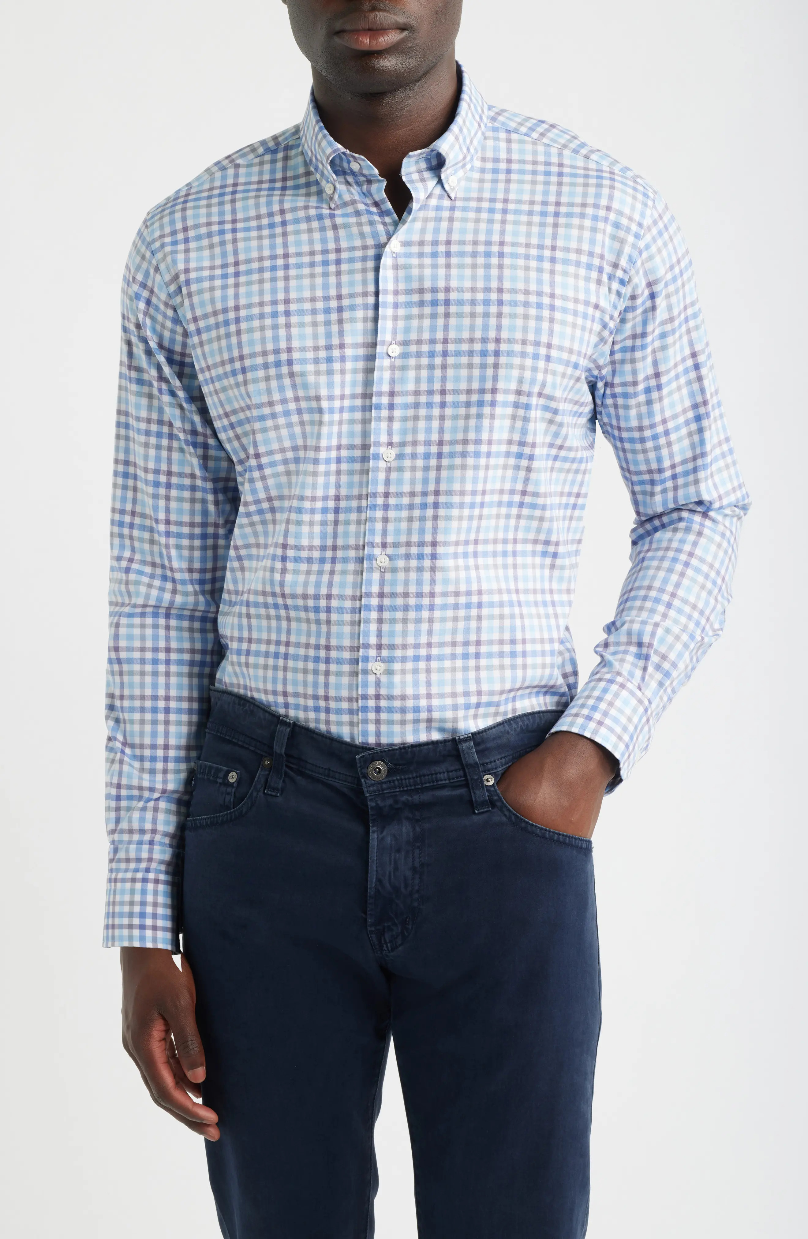 Felix Gingham Check Performance Twill Button-Down Shirt (Men) | Nordstrom | Nordstrom