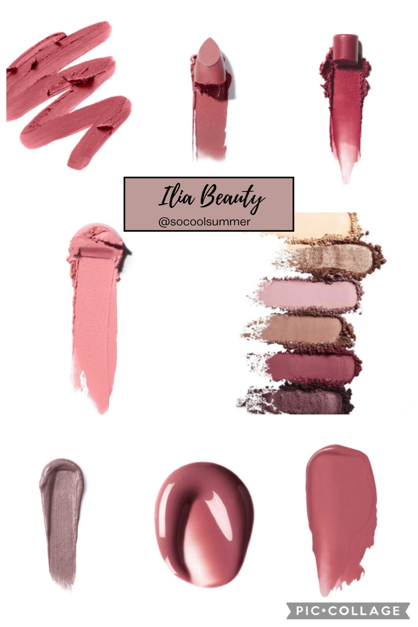 Ilia Beauty  picks for summer colors:

Eyeshadow:  cool neutrals

Liquid Powder Eye Tint:  Aster, Dove, Baroque, Cork, Aura, Fresco, Dim

Multi stick:  Soft Pink, Mauve Rose, Lady Bird, A fine Romance, Stella by Starlight (highlighter)

Color Haze:  Before Today, Sing

Lip Balm:  Lullaby, Runaway, Memoir, Wanderlust

Tinted Lip Oil:  Maybe Violet, Linger

Lipstick:  Wild Rose, Rosette, True Red, WIld Aster, Knockout

Lip Sketch: Pink Door, Banquette, Rhyme, Gala, Kiln, Night bloom, blue note, case study

#hocsummer #coolsummer #lightsummer #truesummer #softsummer #pastelsummer #darksummer #brownsummer #sweetpeasummer #summerpalette #summerfinds

#LTKFindsUnder50 #LTKStyleTip #LTKBeauty