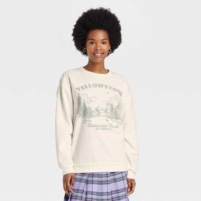 Women's Yellowstone Graphic Sweatshirt - Off-White | Target