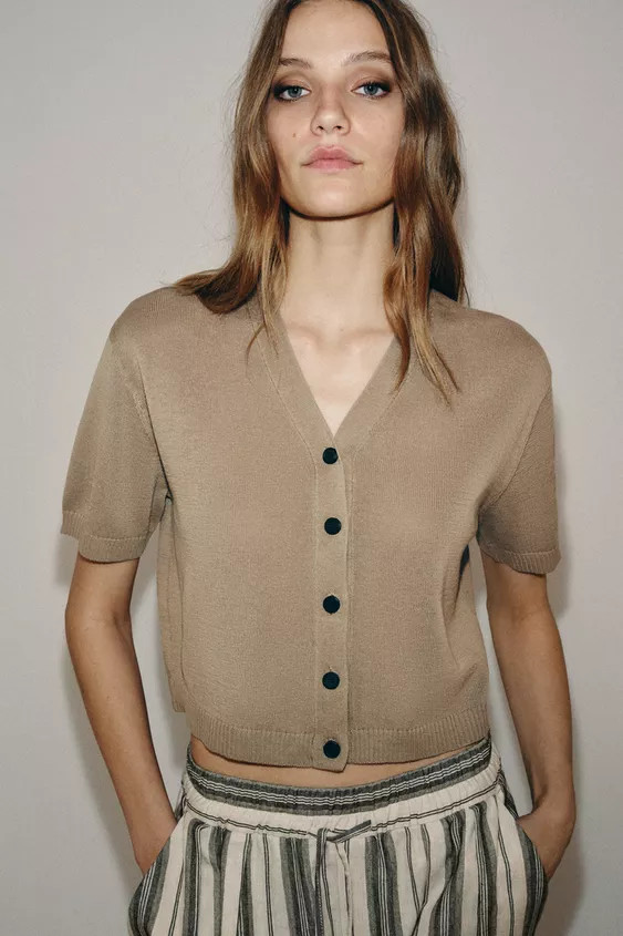 CARDIGAN WITH SHORT SLEEVE | Zara UK