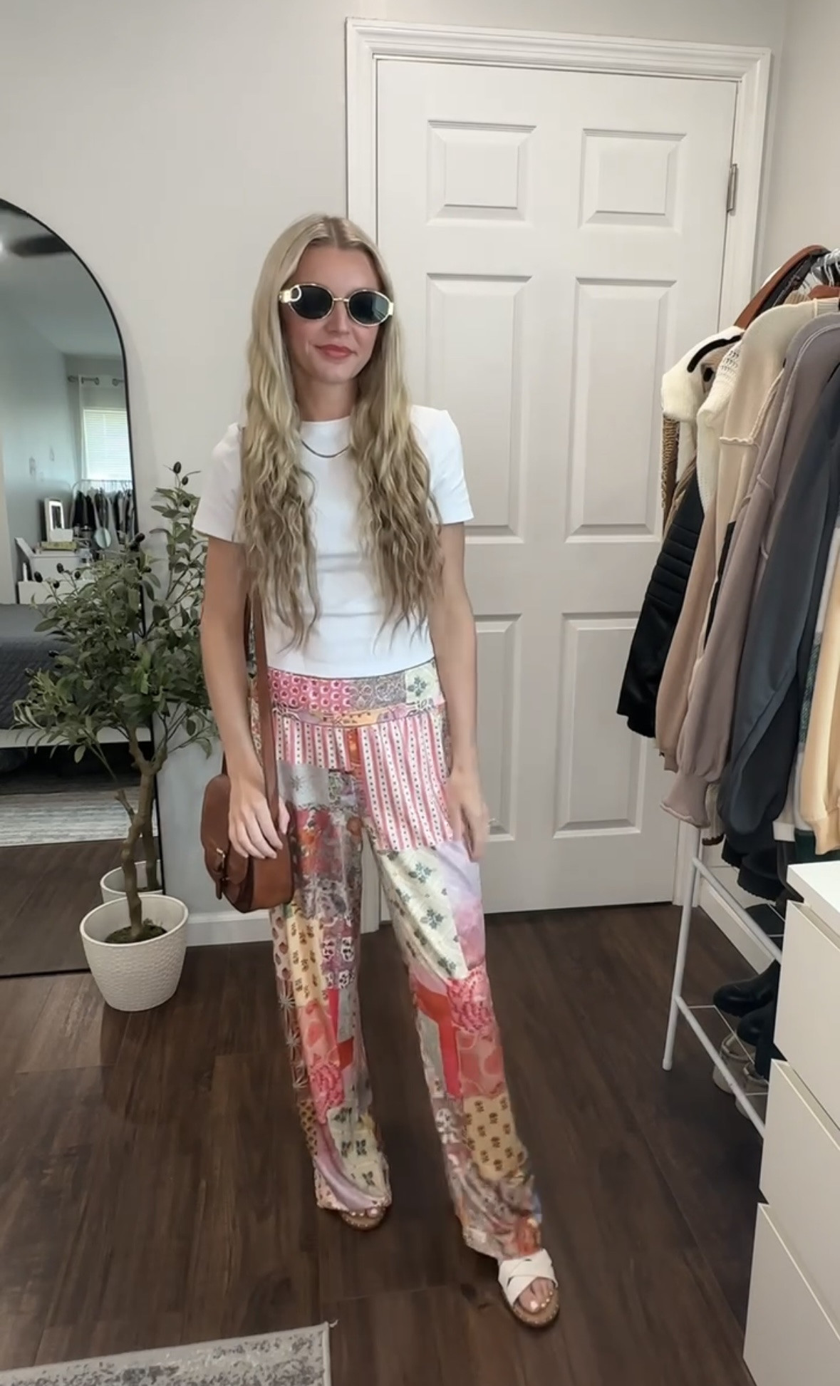 Still dying over these comfy patchwork flowy pants! So cute for spring!! Wearing a small and paired w my fav basic white baby tee ✨💖

#LTKPetite #LTKTravel #LTKFindsUnder50