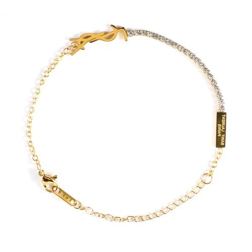 Elegant 18K Gold Women’s Initial Bracelet, Luxury Designer Chain Bracelet with Initial, Chic Da... | Amazon (US)
