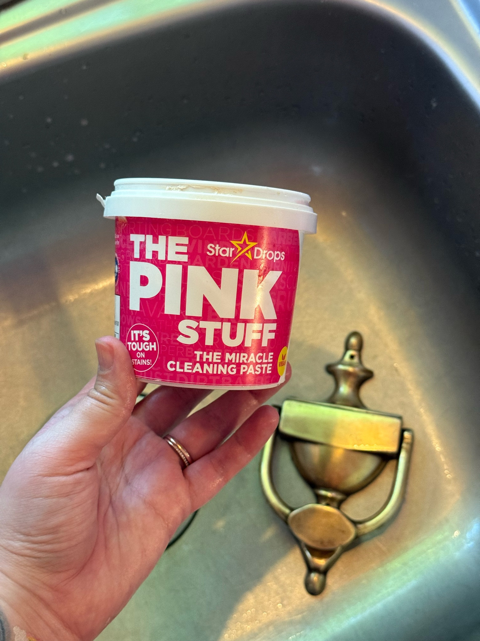 I finally tried The Pink Stuff after seeing so many people rave about it, and now I understand why. It completely transformed the old brass door knocker on our front door, and I also love using it to clean baked-on stains from pots and pans. It's one of those products that's surprisingly satisfying to use.

#LTKHome #LTKdayinmylife #LTKmomlife