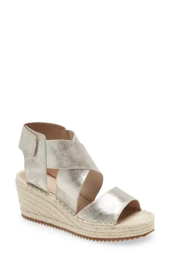 Eileen Fisher 'Willow' Espadrille Wedge Sandal in Platinum at Nordstrom Rack, Size 7 | Nordstrom Rack