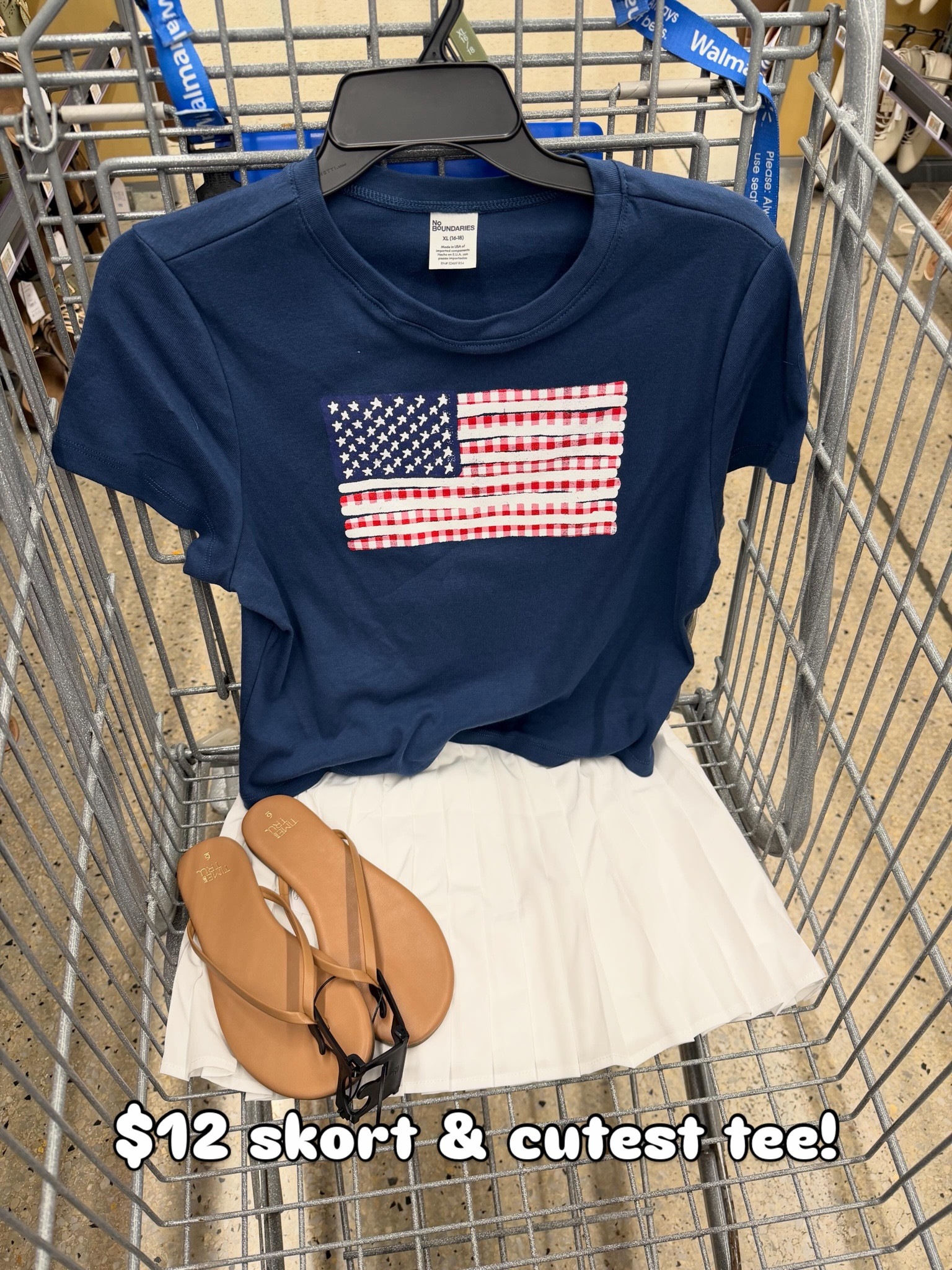 Walmart summer outfit idea for July 4 - I got the tee in size xl #walmartfashion