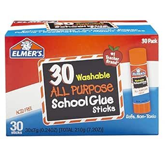 Elmer's All Purpose School Glue Sticks, Washable, 7 Grams, 30 Count | Amazon (US)