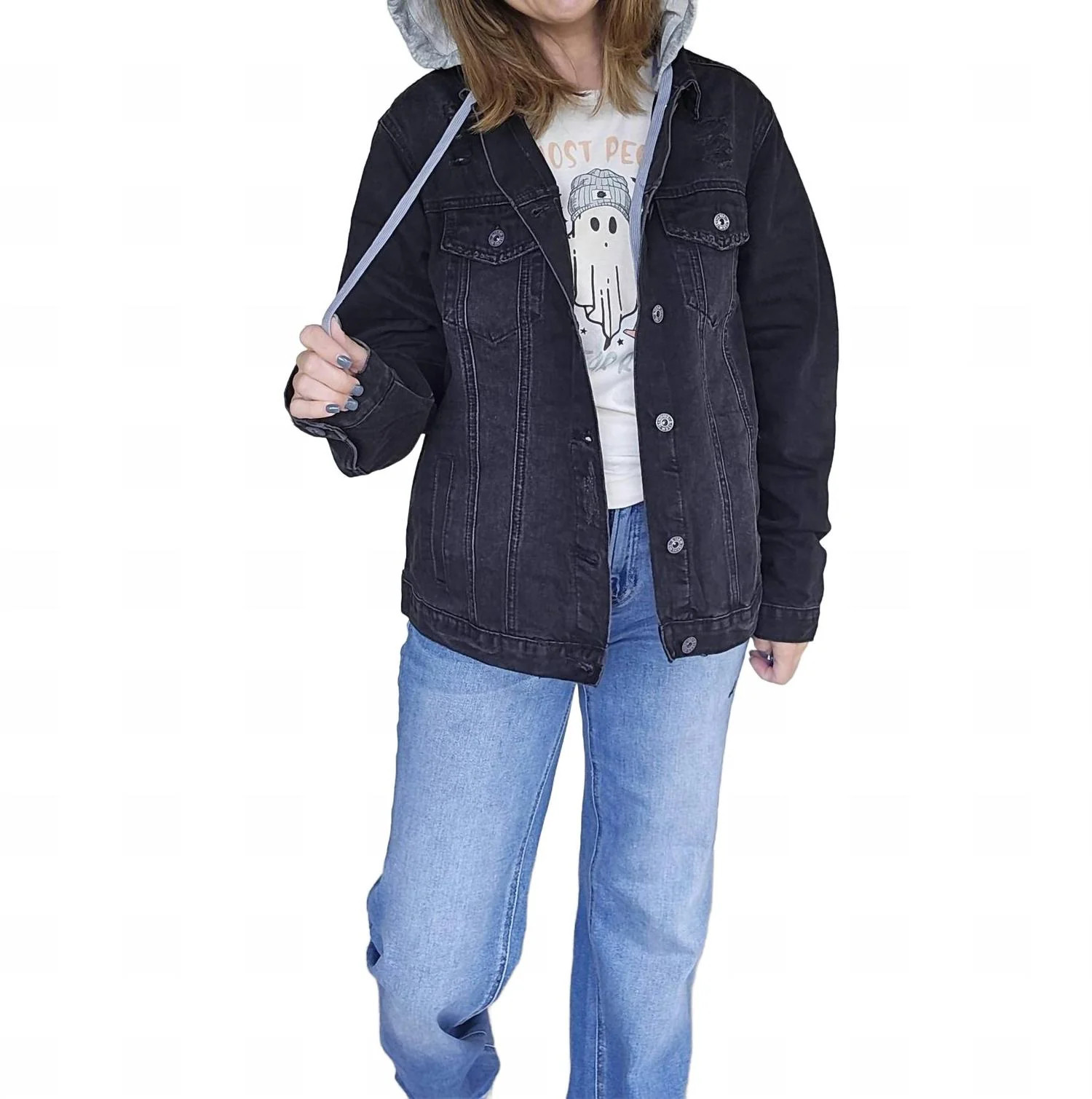 Denim Jacket In Black | Shop Simon