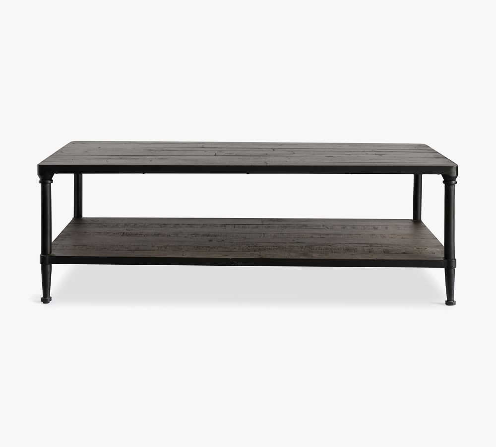 Juno Reclaimed Wood Rectangular Coffee Table, 48&amp;quot;L, Carbon | Pottery Barn (US)