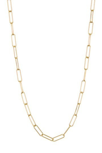 14K Gold Plated Sterling Silver Paper Clip Necklace | Nordstrom Rack