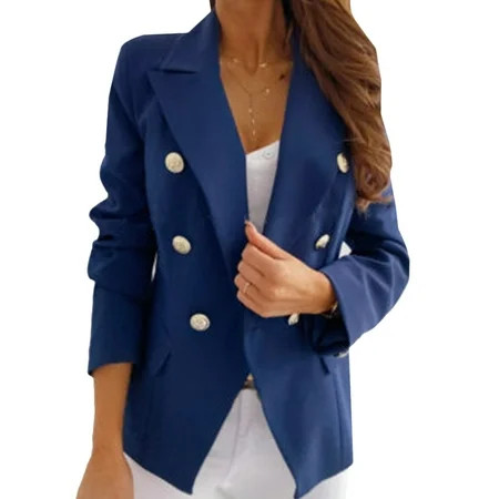 Women Blazer Jacket Ladies Autumn Jackets Female Double Breasted Blazers Woman BlazerJacket | Walmart (US)
