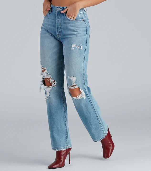 High-Rise Destructed Boyfriend Jeans | Windsor Stores