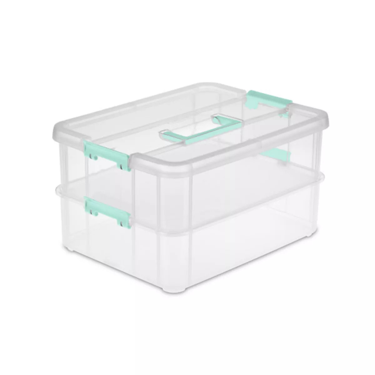 Sterilite Stack and Carry 2 Layer Handle Box, Stackable Plastic Small Storage Container with Latc... | Target