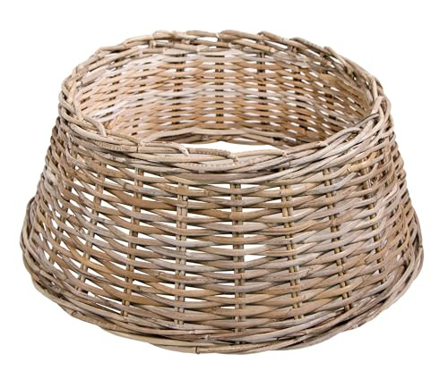 mgc24 Weihnachtsbaumring Rattan, handgefertigter Weihnachtsbaumrock aus Naturgeflecht, Hülle für Weihnachtsbaumständer, Ø 60 x 26 cm, grau-braun | Amazon (DE)