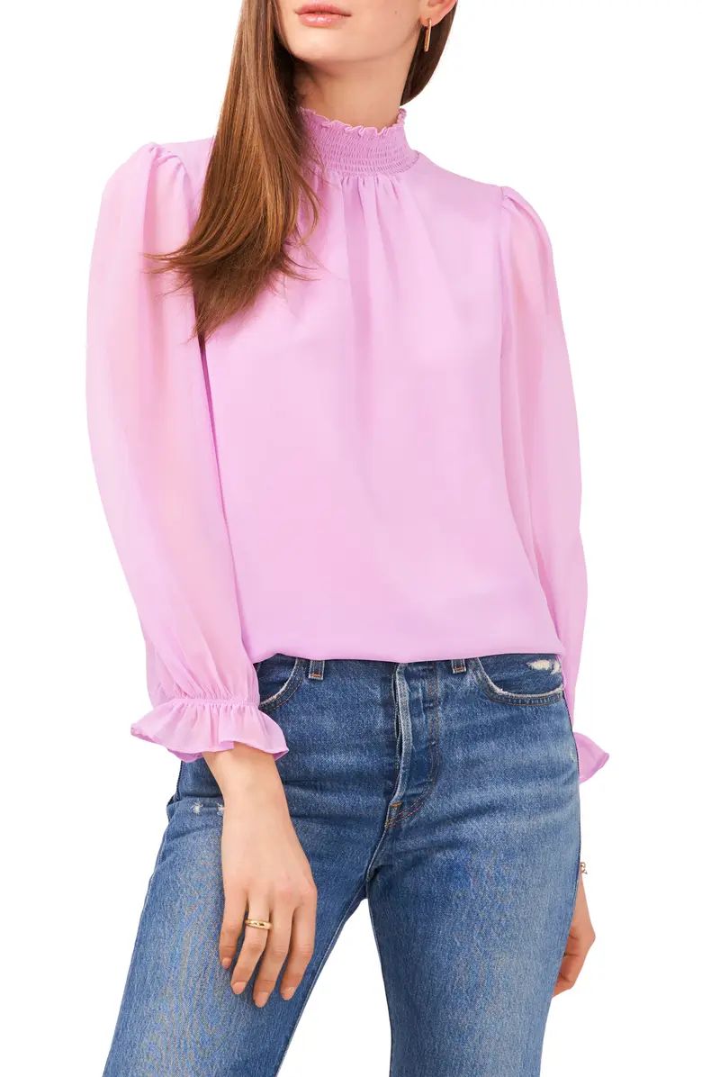 Smocked Neck Long Sleeve Blouse | Nordstrom