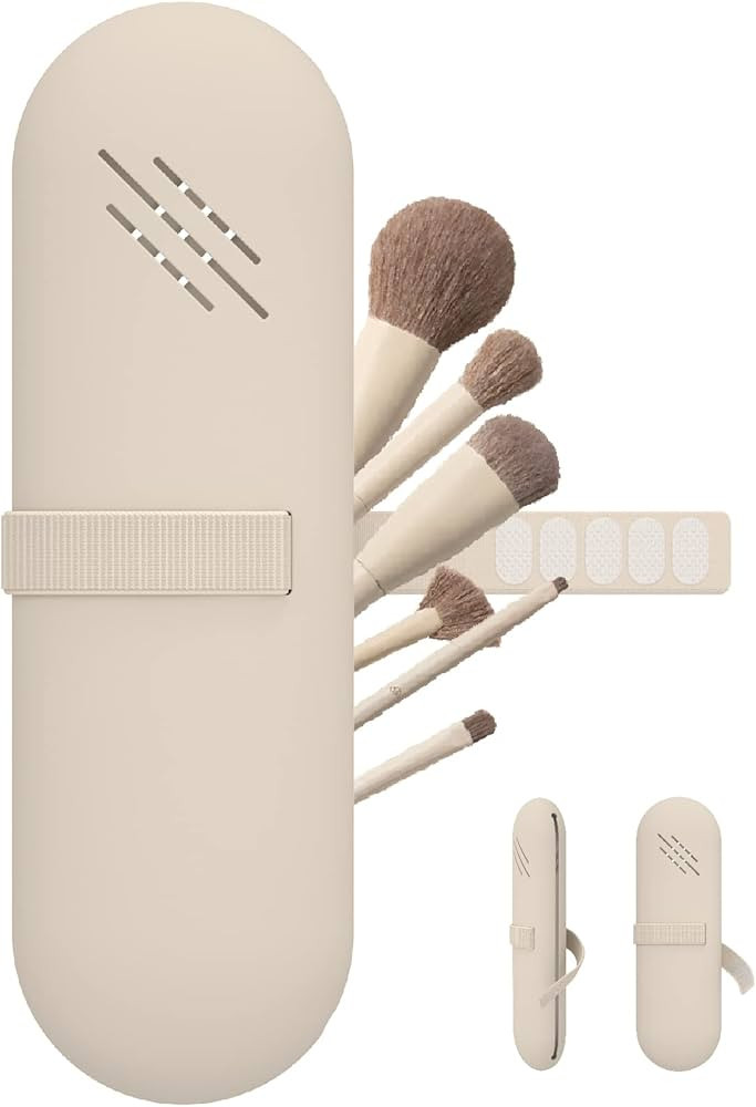 Travel Makeup Brush Holder,Make Up Organizer Bag Case,Cosmetic pouch,Toiletry Organizer,Silicon S... | Amazon (US)