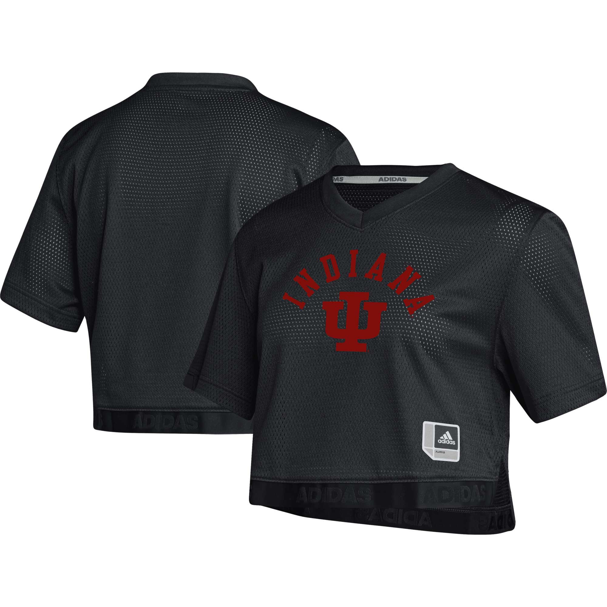 Women's adidas Black Indiana Hoosiers Primegreen V-Neck Cropped Jersey | Fanatics