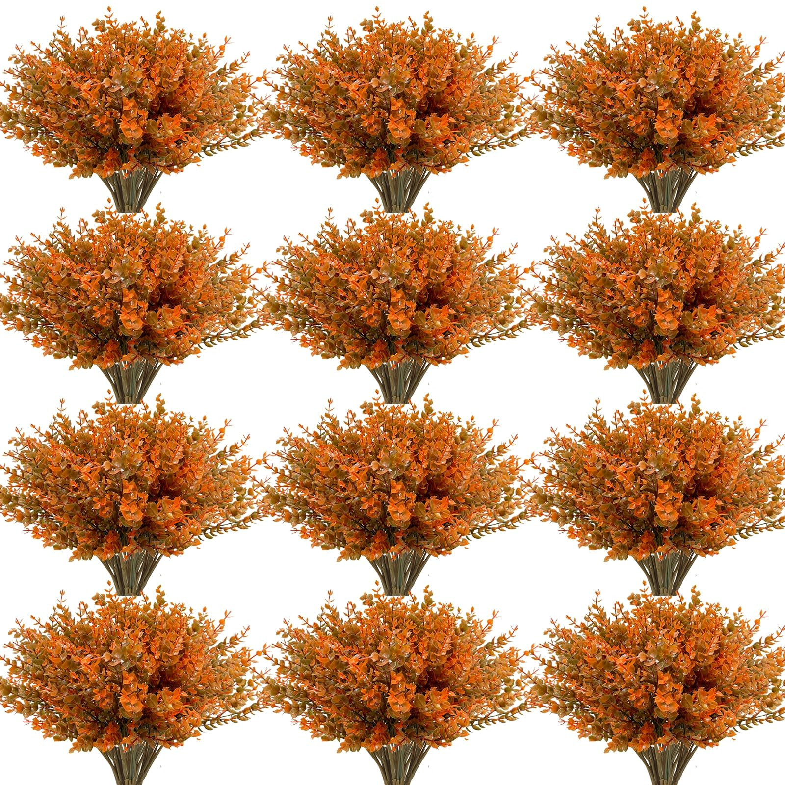 20 Bundles Artificial Fall Flowers for Outdoors Fall Decorations - UV Resistant Fake Mums Faux Pl... | Amazon (US)