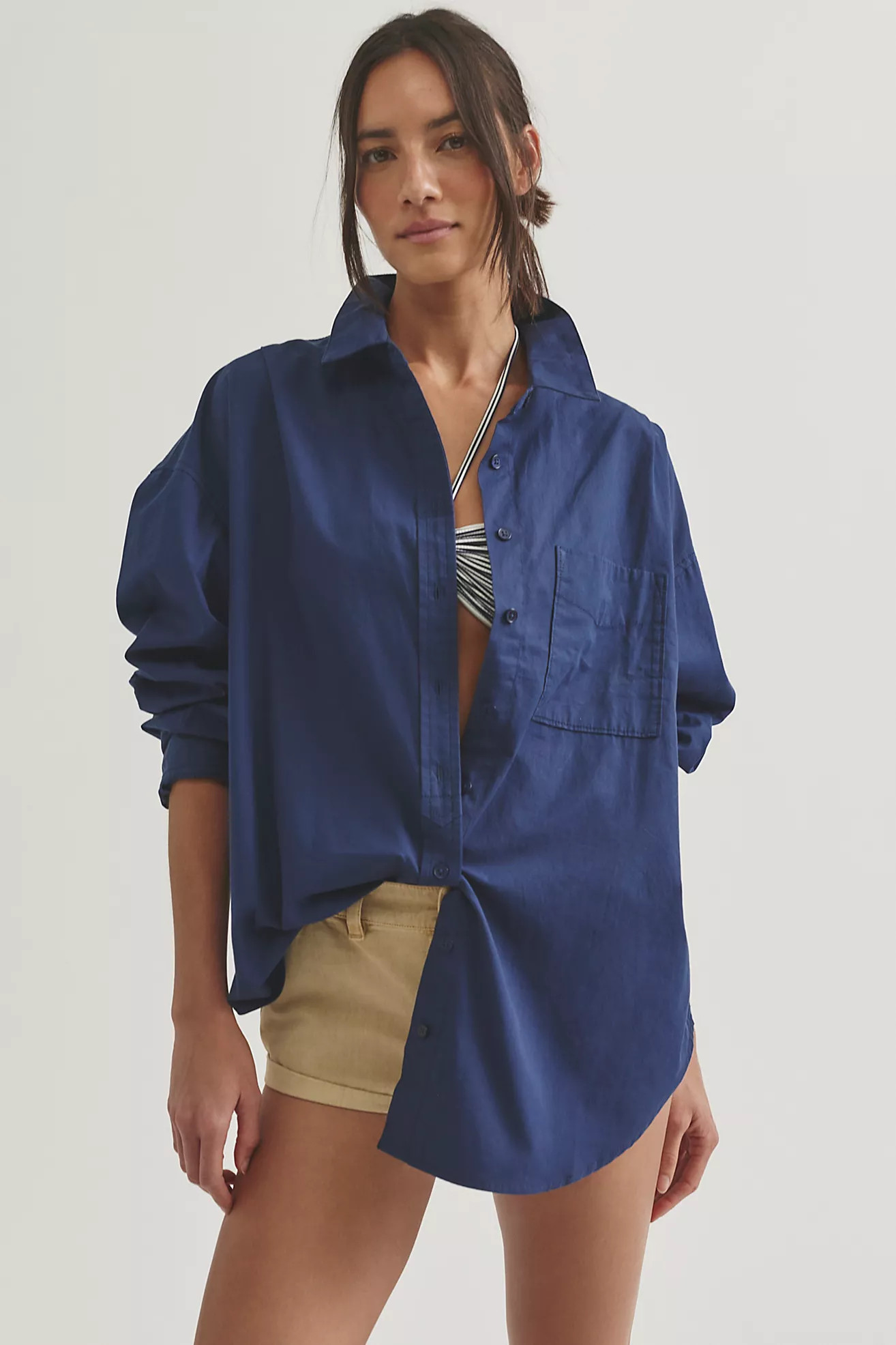 We The Free Lexi Poplin Button Down Shirt | Free People (Global - UK&FR Excluded)